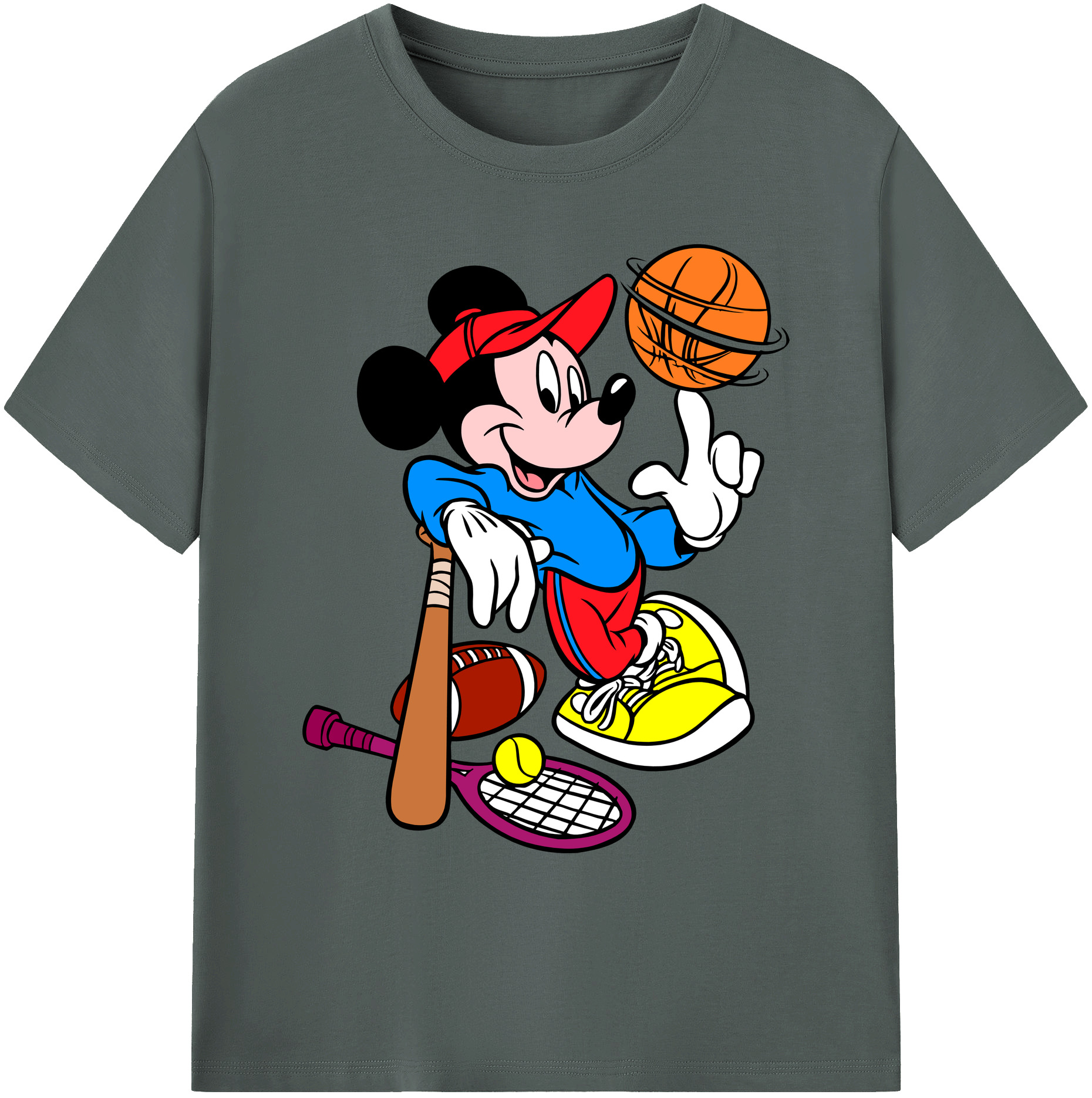 ミッキーマウス Mickey Mouse 綿100％ メンズ半袖Tシャツ｜肌触りやわらか＆通気性